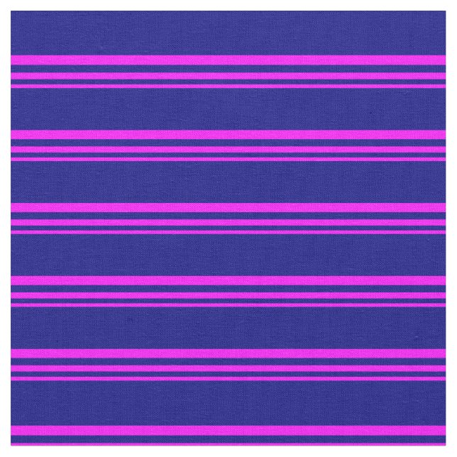 Fuchsia and Blue Stripes Pattern Fabric (Close Up)