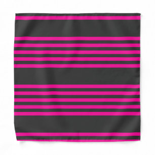 Fuchsia and charcoal five stripes pattern bandana