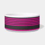 Fuchsia and charcoal five stripes pattern bowl<br><div class="desc">Fuchsia and charcoal five stripes pattern</div>
