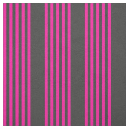 Fuchsia and charcoal five stripes pattern fabric