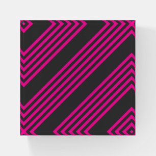 Fuchsia and charcoal five stripes pattern paperweight