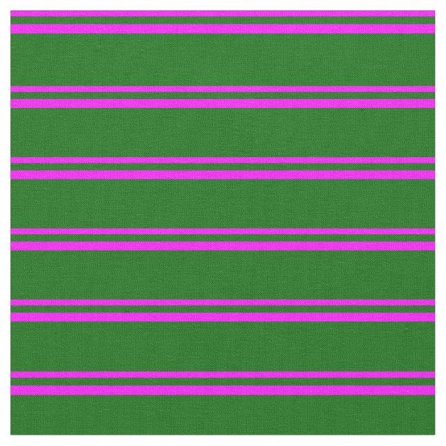 Fuchsia and Dark Green Lines Fabric (Close Up)