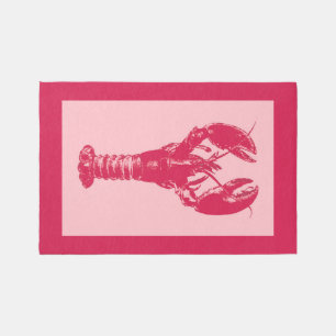Fuchsia and Light Pink Lobster Outdoor Rug
