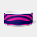 Fuchsia and navy blue five stripes pattern bowl<br><div class="desc">Fuchsia and navy blue five stripes pattern</div>