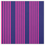 Fuchsia and navy blue five stripes pattern fabric