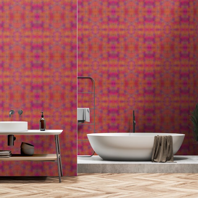 Fuchsia and orange gold dust wallpaper  (Bathroom)