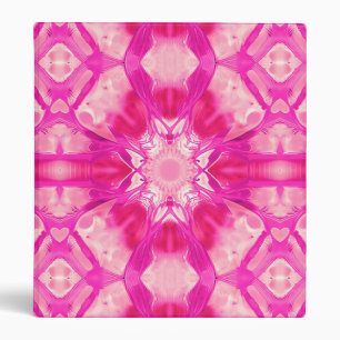 Fuchsia and Pastel Pink Tie Dye Pattern 3 Ring Binder