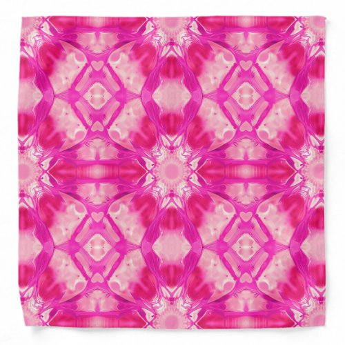 Fuchsia and Pastel Pink Tie Dye Pattern  Bandana