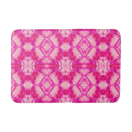 Fuchsia and Pastel Pink Tie Dye Pattern  Bath Mat