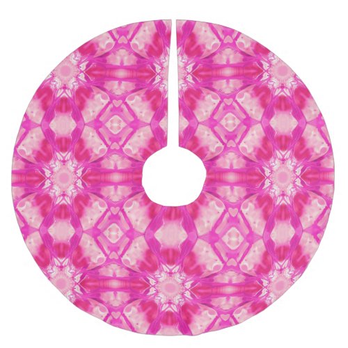 Fuchsia and Pastel Pink Tie Dye Pattern Brushed Polyester Tree Skirt