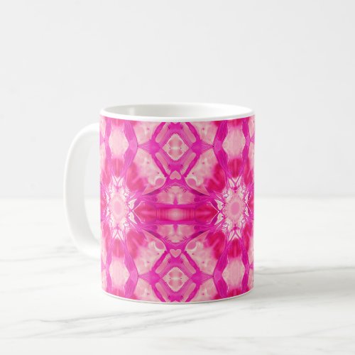 Fuchsia and Pastel Pink Tie Dye Pattern Coffee Mug