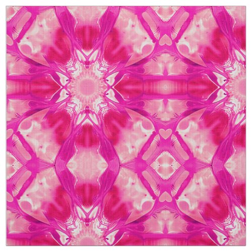 Fuchsia and Pastel Pink Tie Dye Pattern  Fabric