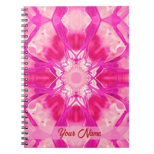 Fuchsia and Pastel Pink Tie Dye Pattern Notebook