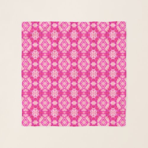 Fuchsia and Pastel Pink Tie Dye Pattern  Scarf