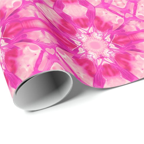 Fuchsia and Pastel Pink Tie Dye Pattern  Wrapping Paper