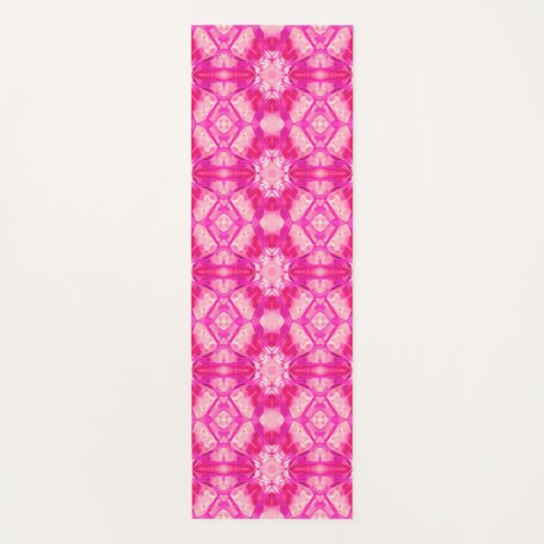 Fuchsia and Pastel Pink Tie Dye Pattern  Yoga Mat