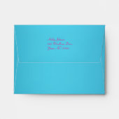 Fuchsia and Turquoise A2 Envelope for Reply Card (Back (Top Flap))