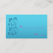 Fuchsia and Turquoise Floral Placecard (Back)
