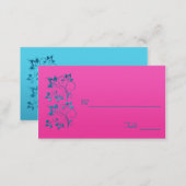 Fuchsia and Turquoise Floral Placecard (Front/Back)