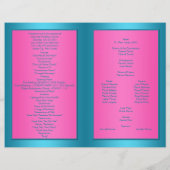 Fuchsia and Turquoise Floral Quinceanera Program (Back)
