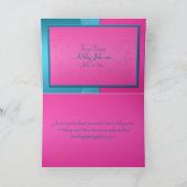 Fuchsia and Turquoise Floral Thank You Card (Inside)
