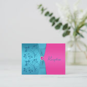 Fuchsia and Turquoise Reception Enclosure Card (Standing Front)