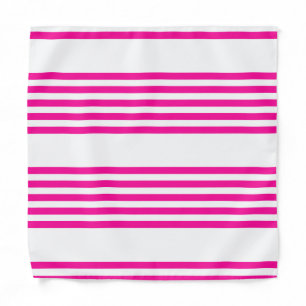 Fuchsia and white five stripes pattern bandana