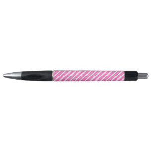 Fuchsia and white five stripes pattern pen