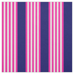 Fuchsia and white five stripes pattern with blue fabric