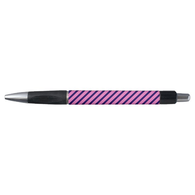 Fuchsia and white five stripes pattern with blue pen (Front)