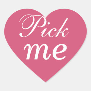 Fuchsia and White Pick Me Sticker