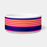 Fuchsia and yellow stripes with navy blue bowl<br><div class="desc">Fuchsia and yellow five stripe pattern with navy blue</div>