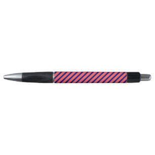 Fuchsia and yellow stripes with navy blue pen