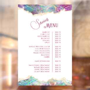 Fuchsia Aquamarine Opal Design Services Menu Window Cling