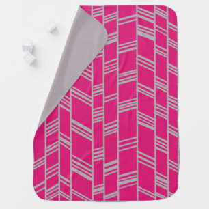 Fuchsia Art Deco Lines Baby Blanket