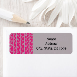 Fuchsia Art Deco Lines  Label