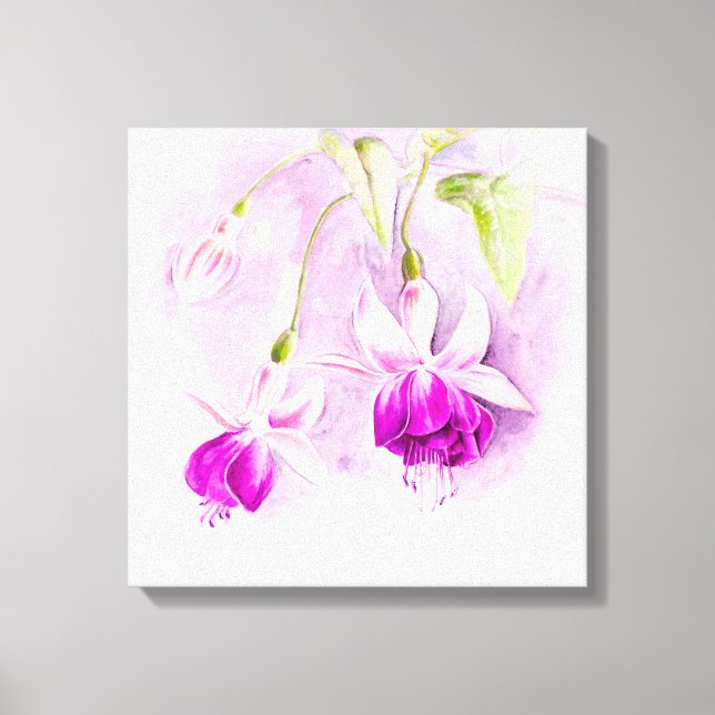 Fuchsia art flower purple pink canvas print (Front)