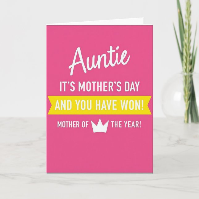 Fuchsia Auntie Mothers Day Card (Front)