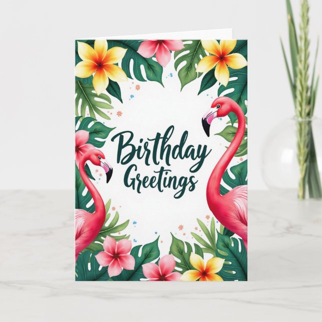Fuchsia Avian Birthday Card (Front)