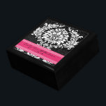 Fuchsia Black and White Damask Wedding Anniversary Jewelry Box<br><div class="desc">Wedding Black Lacquer Keepsake Custom Designer Personalized Jewelry Box or Memory Box Elegant Unique Wedding Anniversary  Christmas Gifts or Valentines Day Gifts</div>