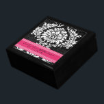 Fuchsia Black and White Damask Wedding Anniversary Jewelry Box<br><div class="desc">Wedding Black Lacquer Keepsake Custom Designer Personalized Jewelry Box or Memory Box Elegant Unique Wedding Anniversary  Christmas Gifts or Valentines Day Gifts</div>