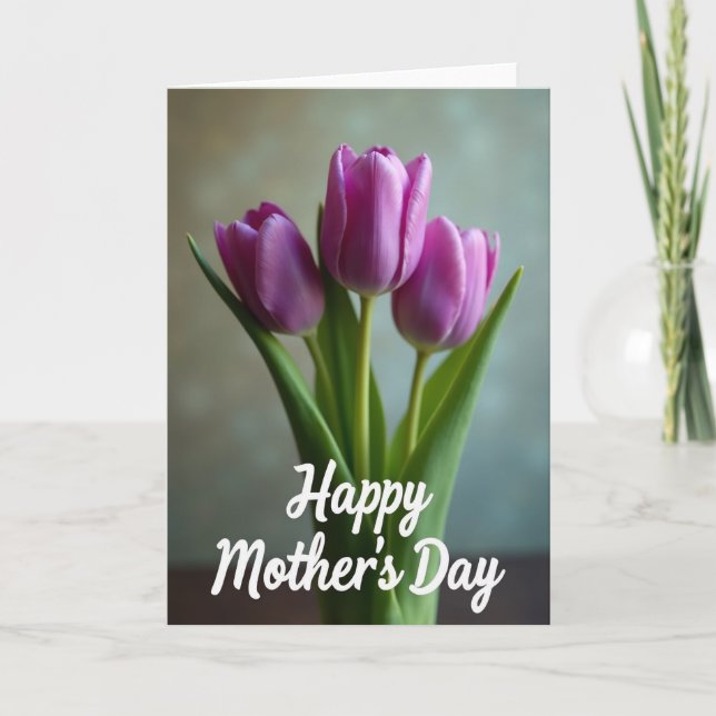Fuchsia Blooms Mothers Day Card (Front)