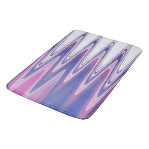 Fuchsia blue gray bath mat