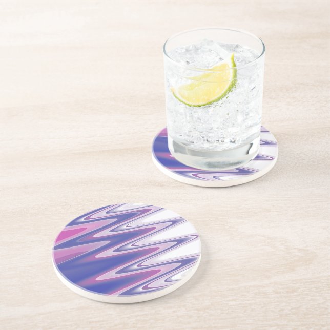 Fuchsia blue gray coaster (Side)