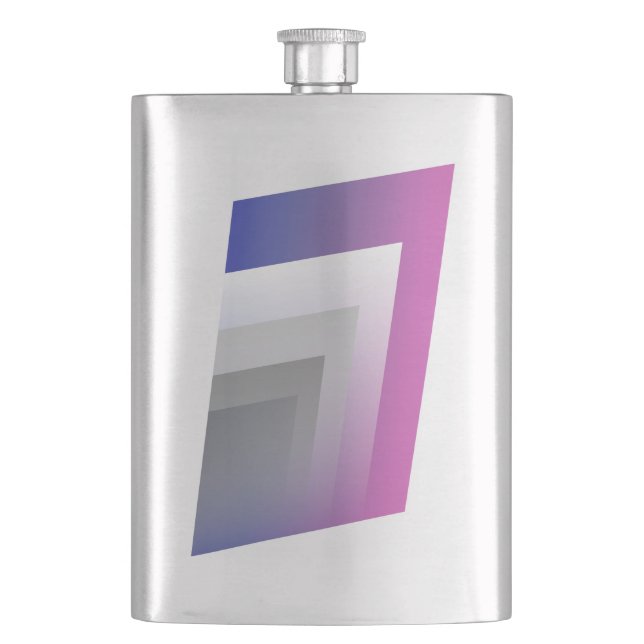 Fuchsia blue gray flask (Front)