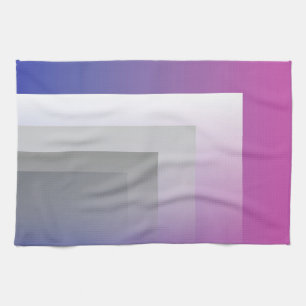 Fuchsia blue gray kitchen towel