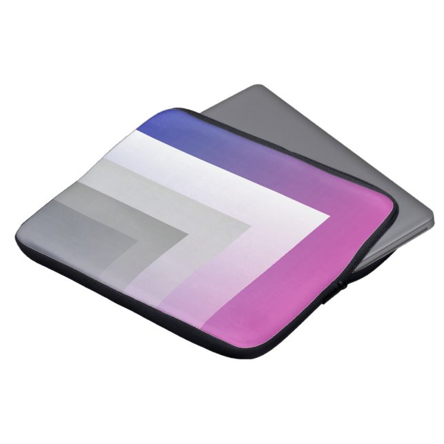 Fuchsia blue gray laptop sleeve (Front Top)
