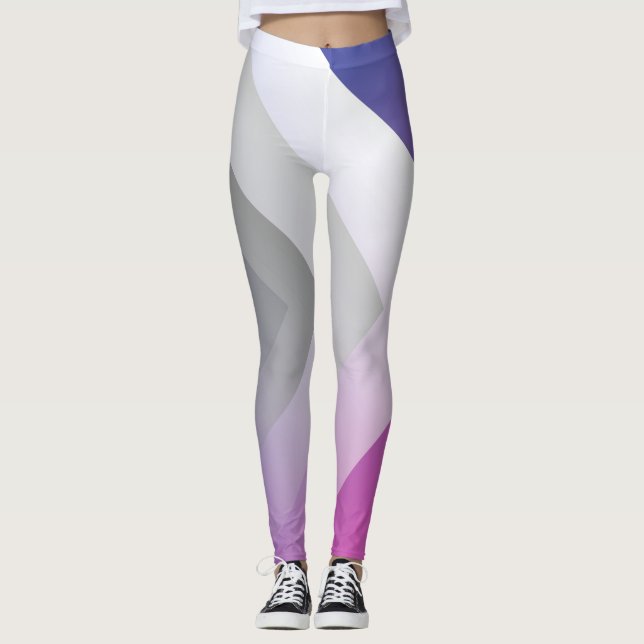 Fuchsia blue gray leggings (Front)