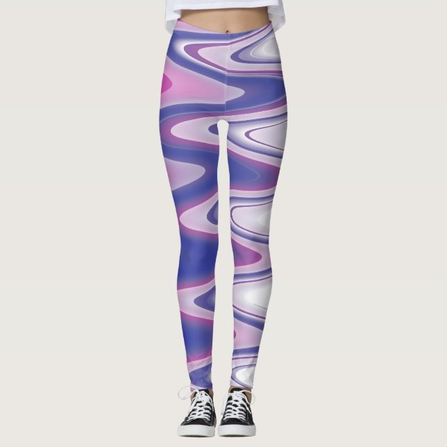Fuchsia blue gray leggings (Front)