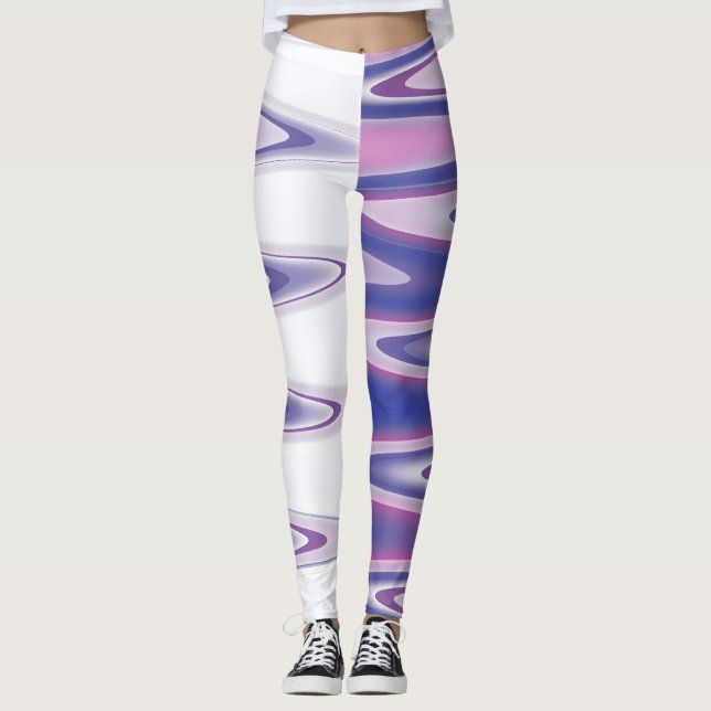 Fuchsia blue gray leggings (Front)